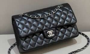 187 Factory Chanel Medium Classic Flap Black Lambskin Silver Hardware