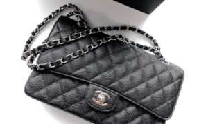 187 Factory Chanel Classic Flap Bag Black Caviar Leather Silver Hardware