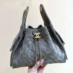 187 Factory Chanel 25 Handbag Grey Suede Leather Gold Hardware Premium Quality